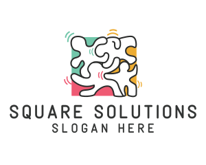 Puzzle Dancing People logo design