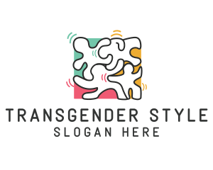 Transgender - Puzzle Dancing People logo design