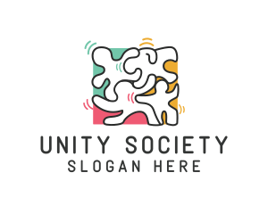Society - Puzzle Dancing People logo design