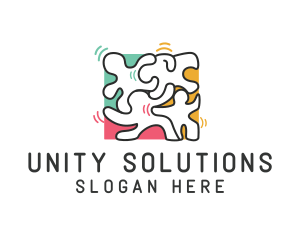 Diversity - Puzzle Dancing People logo design