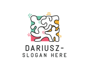 Puzzle Dancing People logo design