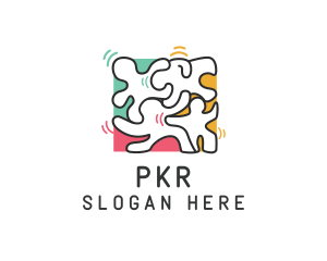 Puzzle Dancing People logo design