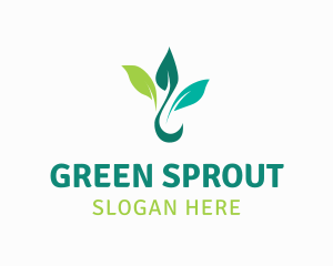 Colorful Sprout Leaf logo design