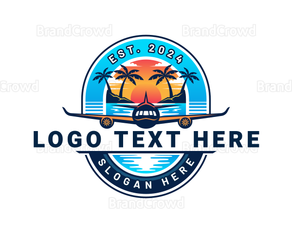 Airplane Island Travel Logo