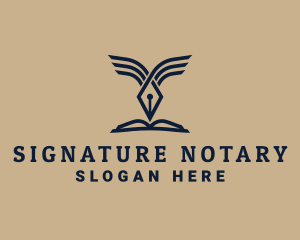 Notary - Educational Quill Pen logo design
