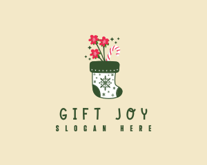 Christmas Festive Sock logo design