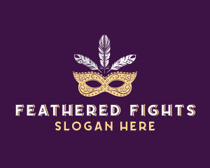 Feather Theatre Mask logo design