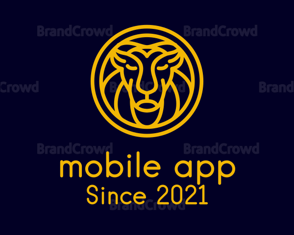 Yellow Lion Head Logo