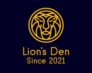 Yellow Lion Head logo design