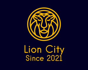 Yellow Lion Head logo design