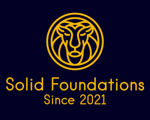 Animal Conservation - Yellow Lion Head logo design