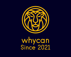 Gold Lion - Yellow Lion Head logo design