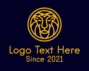 Linear - Yellow Lion Head logo design