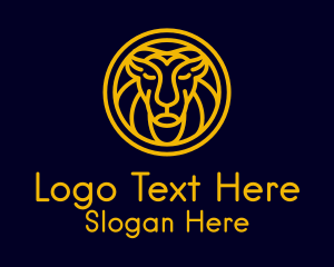 Yellow Lion Head Logo