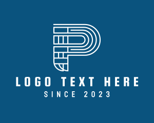 Typography - Modern Geometric Company Letter P logo design