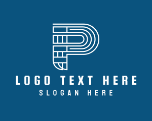 Modern Geometric Company Letter P Logo