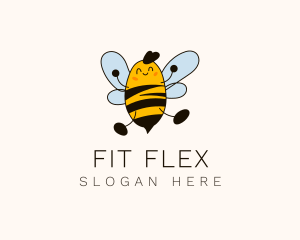 Happy Flying Bee Logo