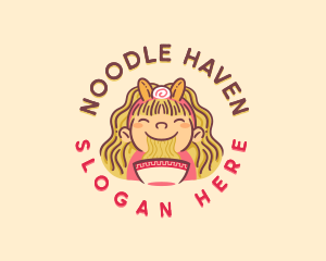 Noodle - Ramen Noodle Girl logo design