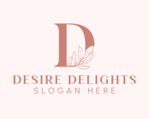 Elegant Leaves Letter D logo design