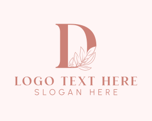 Bridal - Elegant Leaves Letter D logo design