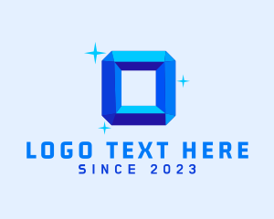 Sparkle - Shiny Gem Letter O logo design