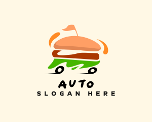 Hamburger Snack Food Delivery Logo