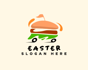 Hamburger Snack Food Delivery logo design