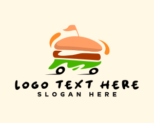Food Delivery - Hamburger Snack Food Delivery logo design