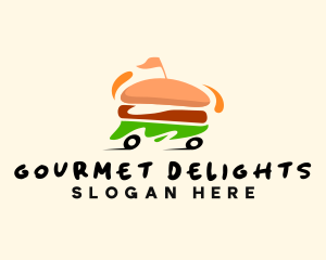 Hamburger Snack Food Delivery logo design