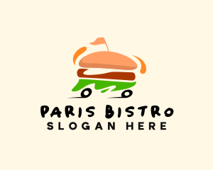 Hamburger Snack Food Delivery logo design