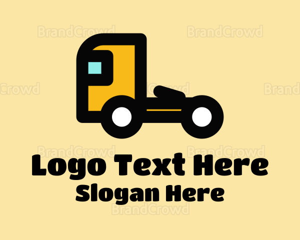 Yellow Flatbed Truck Logo