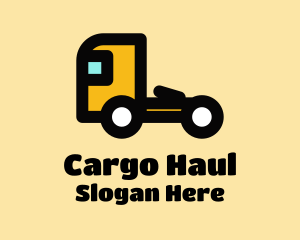 Yellow Flatbed Truck logo design