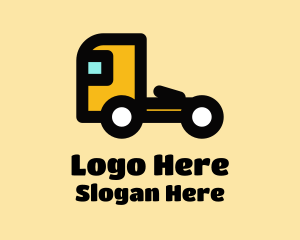 Delivery Truck - Yellow Flatbed Truck logo design