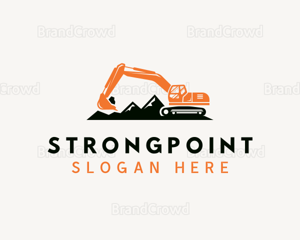 Mountain Excavator Machine Logo