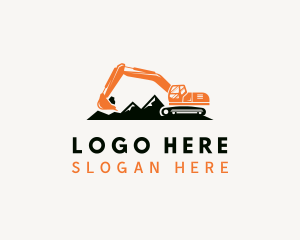 Mountain Excavator Machine Logo