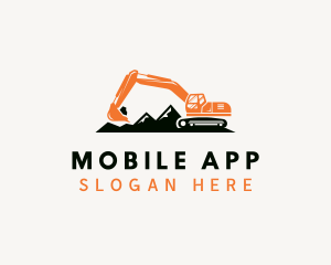 Mountain Excavator Machine Logo