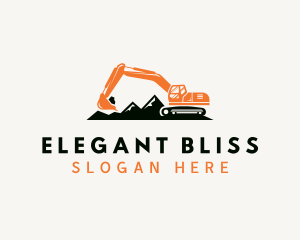 Heavy Equipment - Mountain Excavator Machine logo design