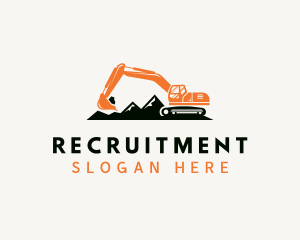 Machinery - Mountain Excavator Machine logo design