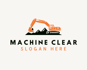 Mountain Excavator Machine logo design