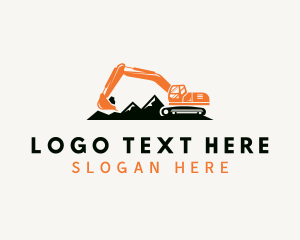 Mountain Excavator Machine Logo