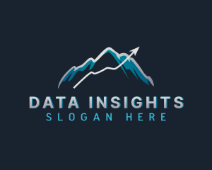 Statistics Arrow Mountain logo design