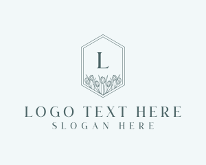 Hexagon - Floral Tulip Florist Wedding logo design