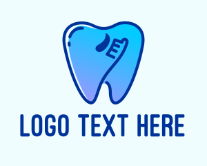 Toothbrush - Blue Dental Toothpaste logo design