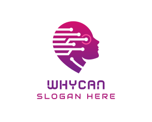 Science - Woman Head  Artificial Intelligence logo design