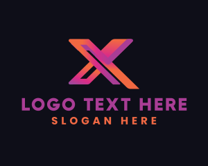 Internet - Modern Gradient Letter X logo design
