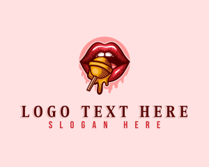 Lady - Sexy Lips Candy logo design