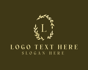 Leaf - Floral Wreath Boutique logo design