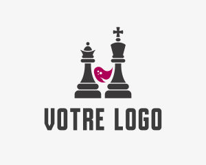 King - King Queen Chess Wine logo design