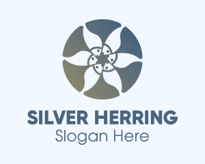 Herring - Marine Fish Circle logo design