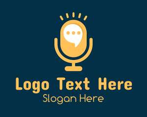 Messaging - Yellow Announcer Mic logo design
